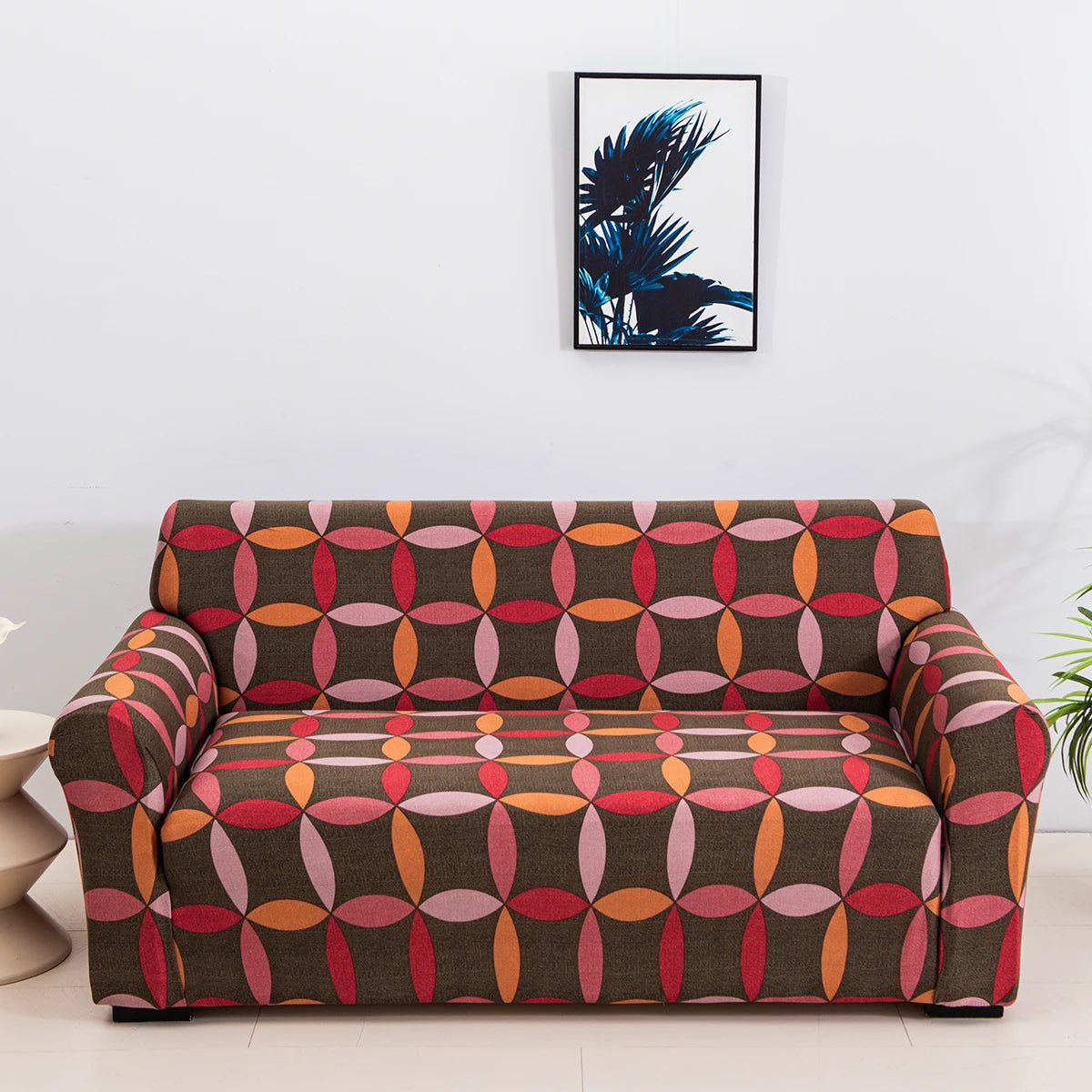 1pc Stylish Floral Printed Stretch Sofa Covers With Elastic Band Furniture Protector For Bedroom Office Living Room Home Decor