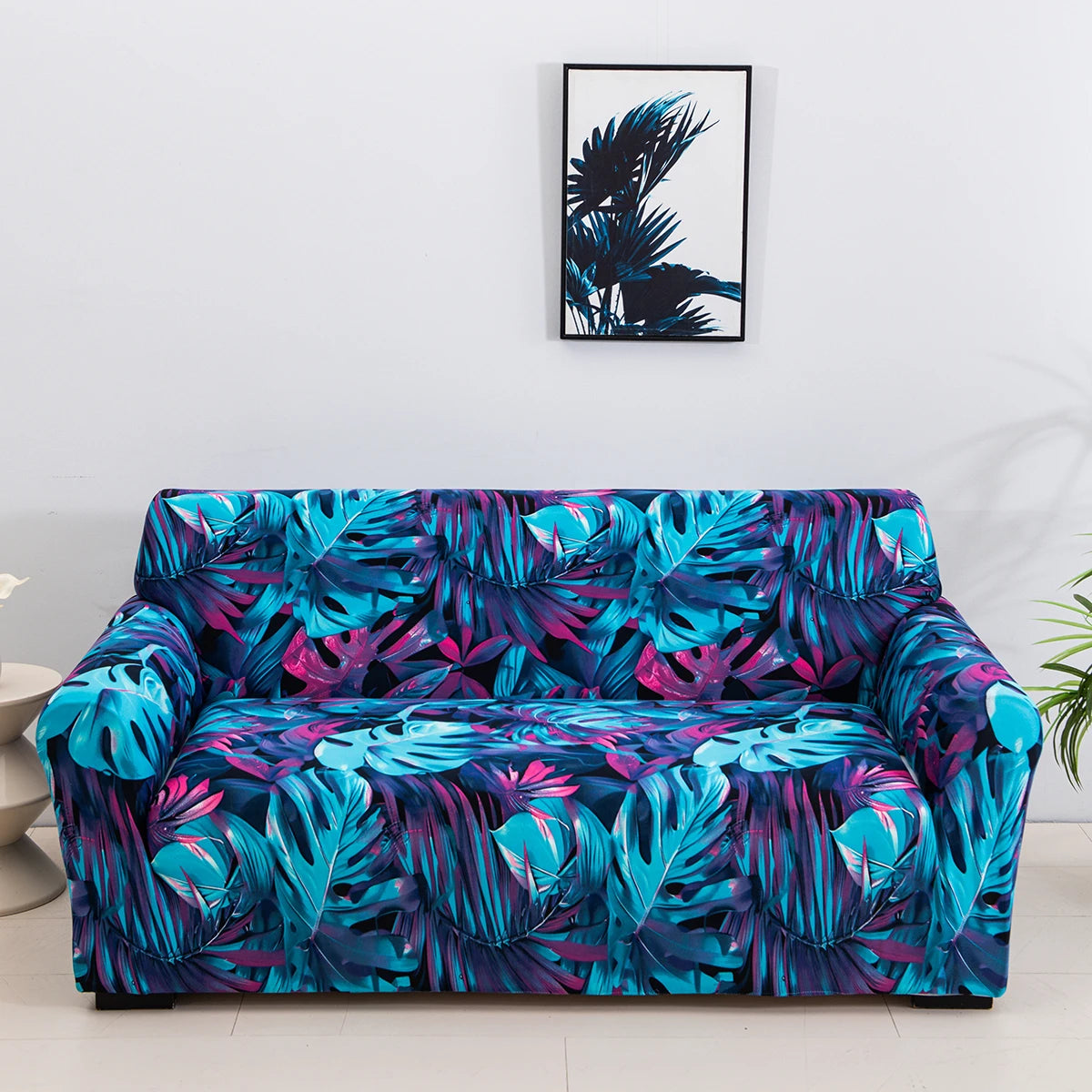 1pc Stylish Floral Printed Stretch Sofa Covers With Elastic Band Furniture Protector For Bedroom Office Living Room Home Decor