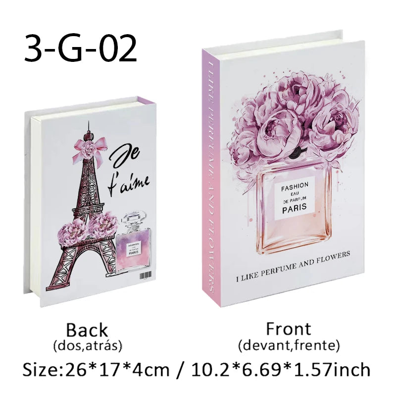 Fashion Perfume Decorative Books Home Decor Open Luxury Fake Book Storage Box Coffee Table Shelf Ornaments Interior Decoration