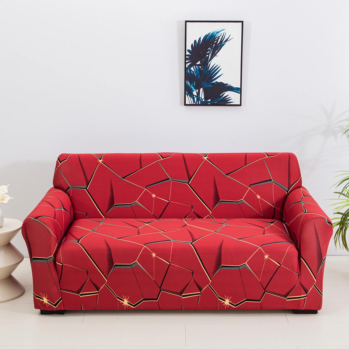 1pc Stylish Floral Printed Stretch Sofa Covers With Elastic Band Furniture Protector For Bedroom Office Living Room Home Decor