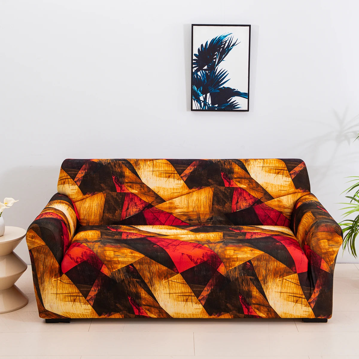 1pc Stylish Floral Printed Stretch Sofa Covers With Elastic Band Furniture Protector For Bedroom Office Living Room Home Decor