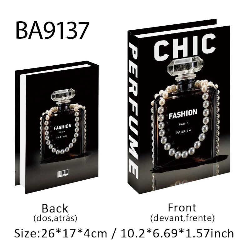 Fashion Perfume Decorative Books Home Decor Open Luxury Fake Book Storage Box Coffee Table Shelf Ornaments Interior Decoration