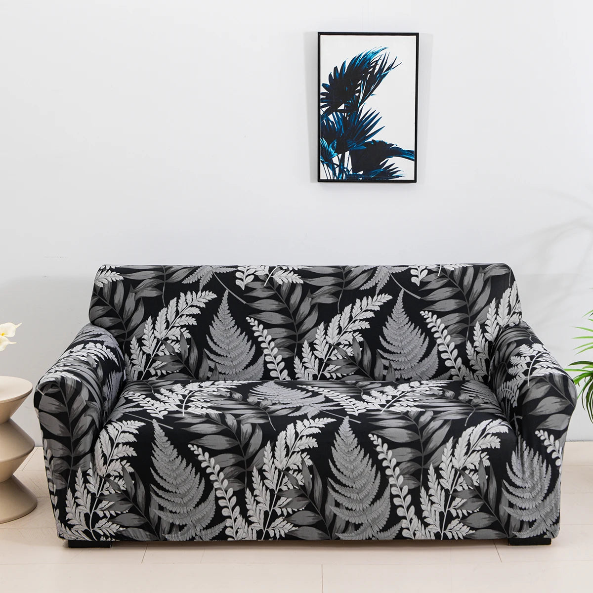 1pc Stylish Floral Printed Stretch Sofa Covers With Elastic Band Furniture Protector For Bedroom Office Living Room Home Decor