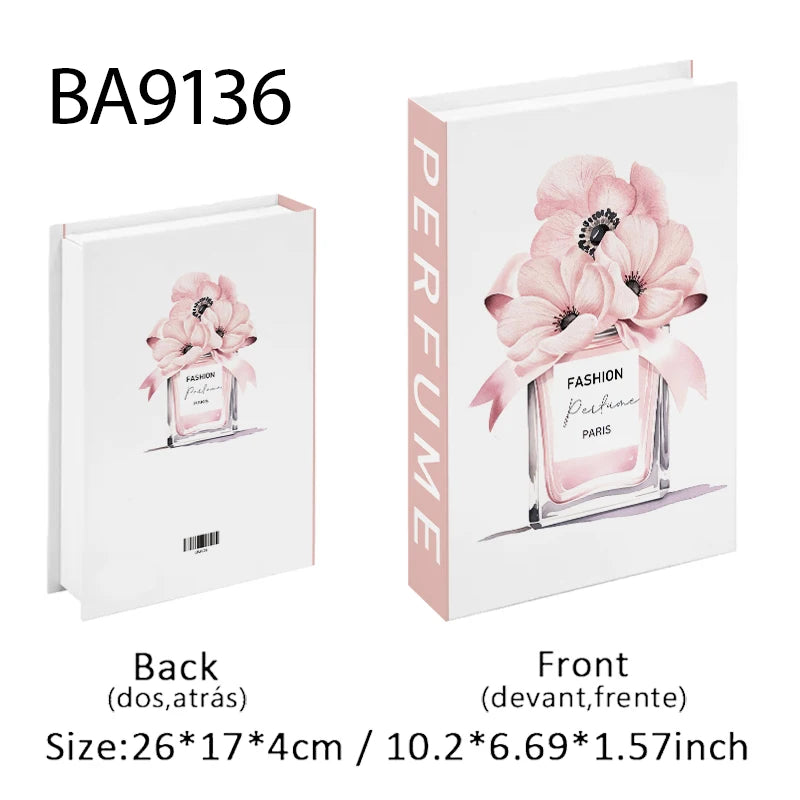 Fashion Perfume Decorative Books Home Decor Open Luxury Fake Book Storage Box Coffee Table Shelf Ornaments Interior Decoration