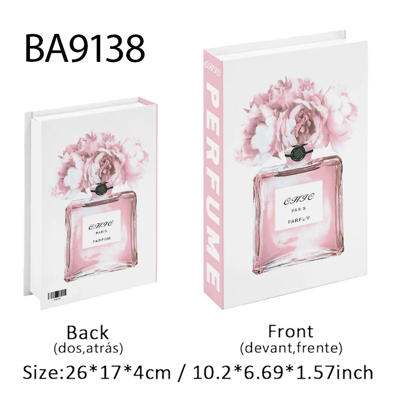 Fashion Perfume Decorative Books Home Decor Open Luxury Fake Book Storage Box Coffee Table Shelf Ornaments Interior Decoration