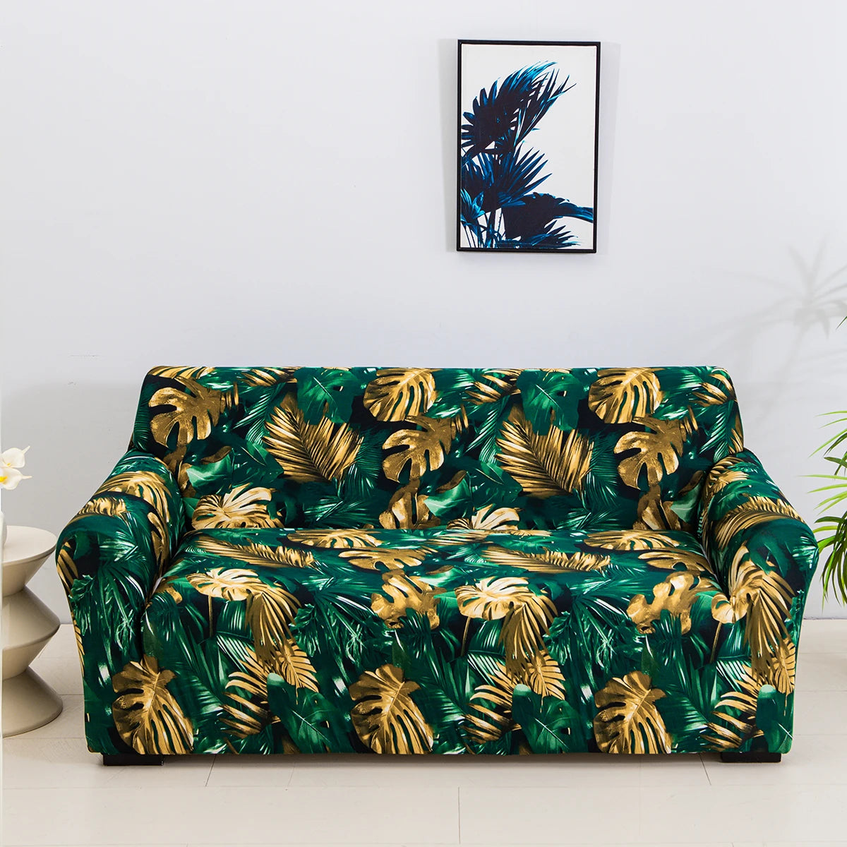 1pc Stylish Floral Printed Stretch Sofa Covers With Elastic Band Furniture Protector For Bedroom Office Living Room Home Decor