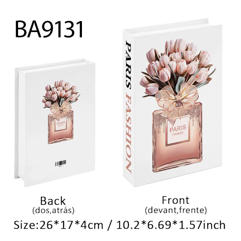 Fashion Perfume Decorative Books Home Decor Open Luxury Fake Book Storage Box Coffee Table Shelf Ornaments Interior Decoration