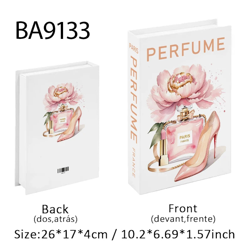 Fashion Perfume Decorative Books Home Decor Open Luxury Fake Book Storage Box Coffee Table Shelf Ornaments Interior Decoration
