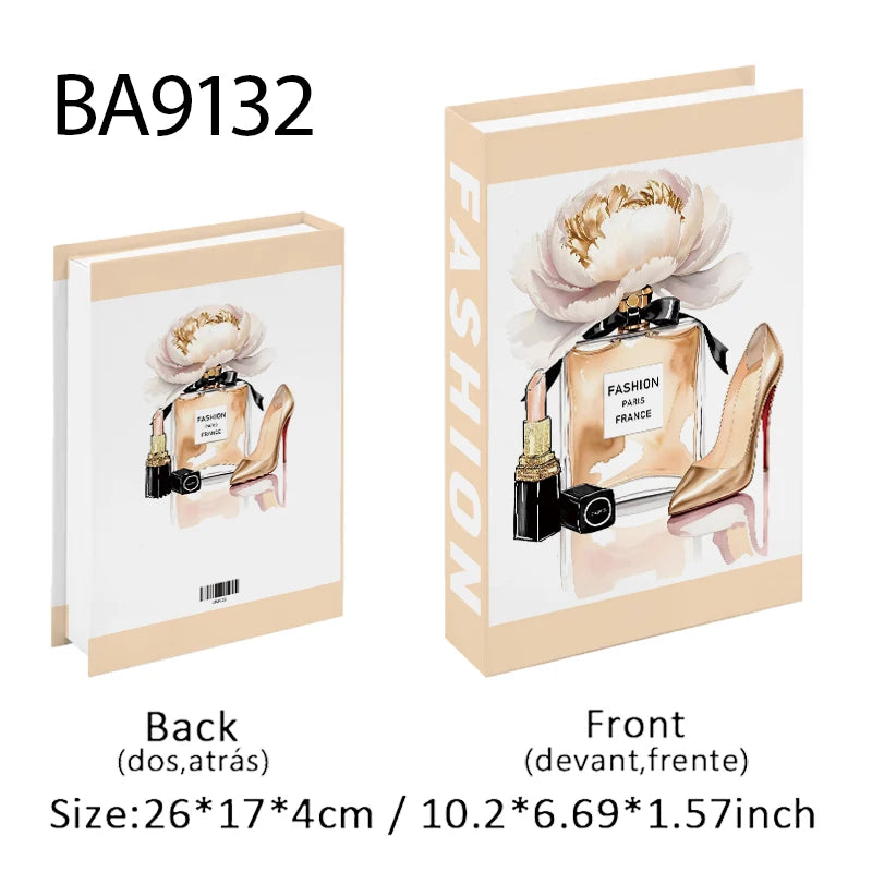 Fashion Perfume Decorative Books Home Decor Open Luxury Fake Book Storage Box Coffee Table Shelf Ornaments Interior Decoration