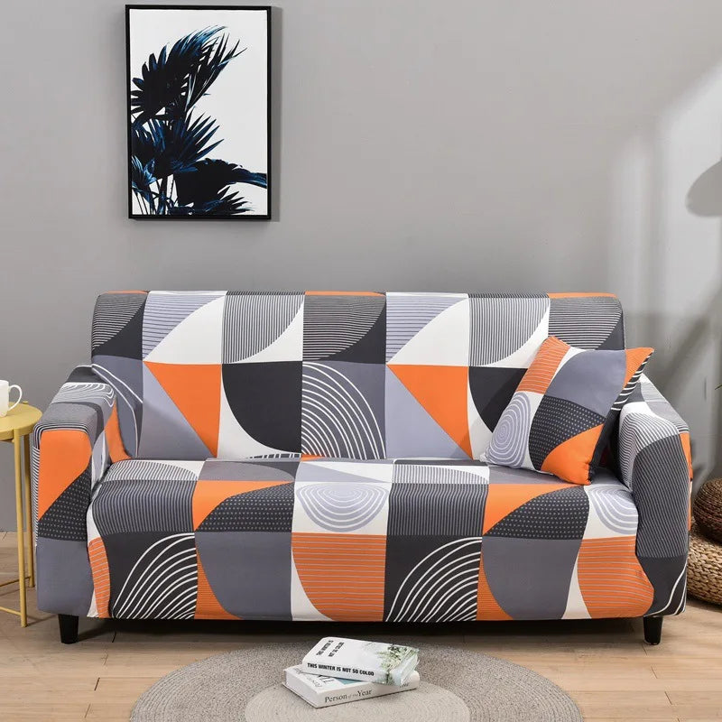1pc Stylish Floral Printed Stretch Sofa Covers With Elastic Band Furniture Protector For Bedroom Office Living Room Home Decor