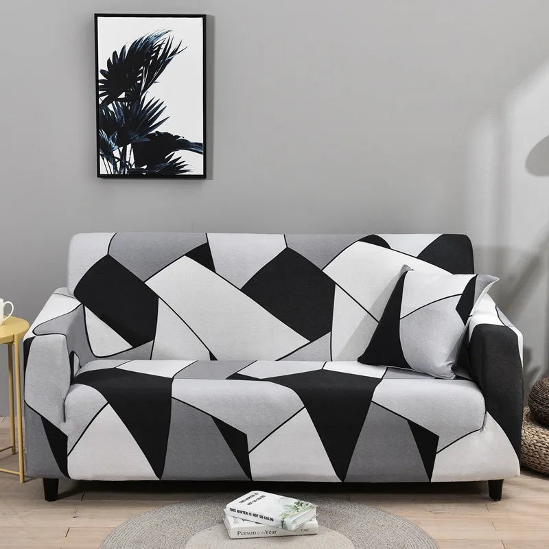 1pc Stylish Floral Printed Stretch Sofa Covers With Elastic Band Furniture Protector For Bedroom Office Living Room Home Decor