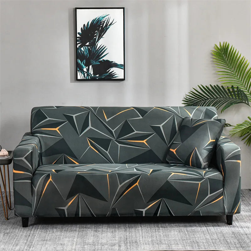 1pc Stylish Floral Printed Stretch Sofa Covers With Elastic Band Furniture Protector For Bedroom Office Living Room Home Decor