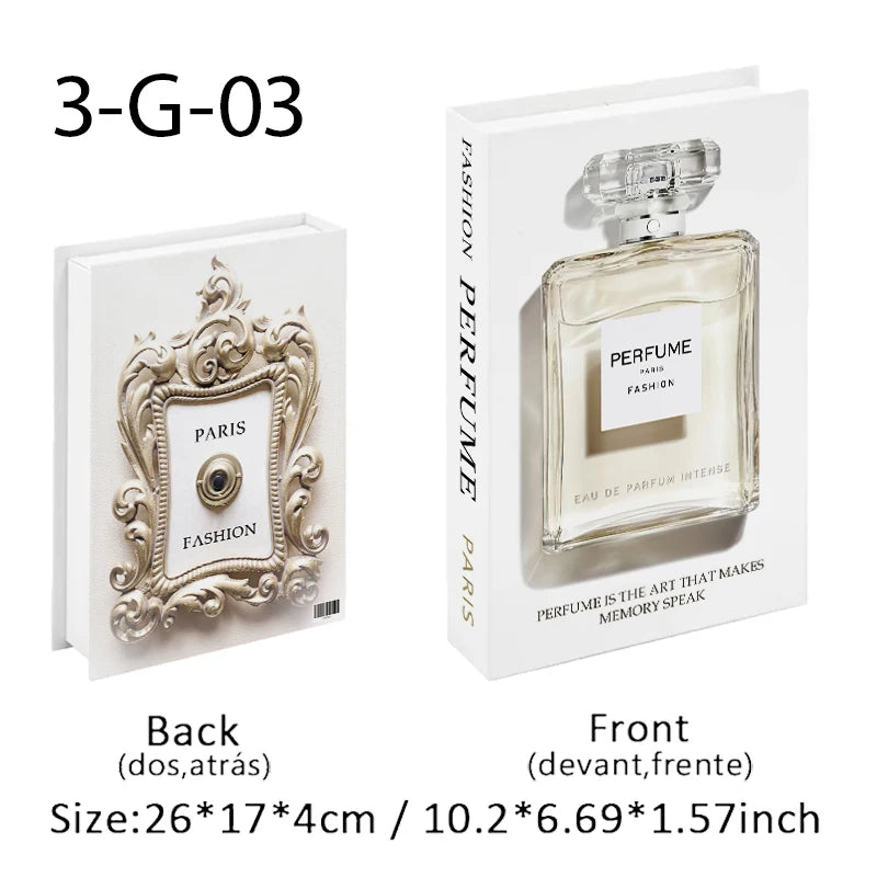 Fashion Perfume Decorative Books Home Decor Open Luxury Fake Book Storage Box Coffee Table Shelf Ornaments Interior Decoration