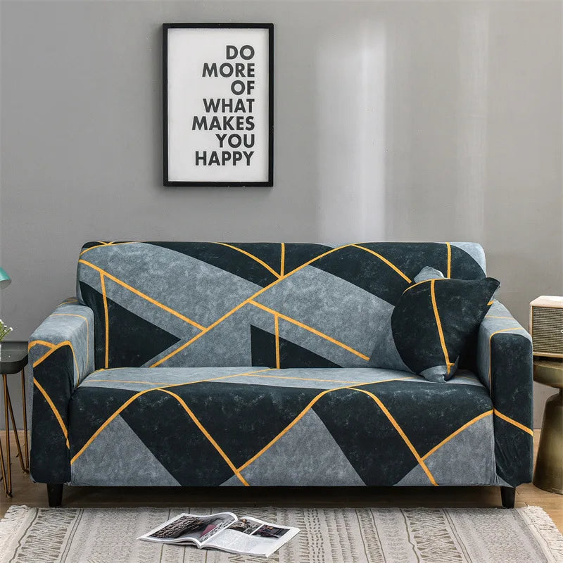 1pc Stylish Floral Printed Stretch Sofa Covers With Elastic Band Furniture Protector For Bedroom Office Living Room Home Decor
