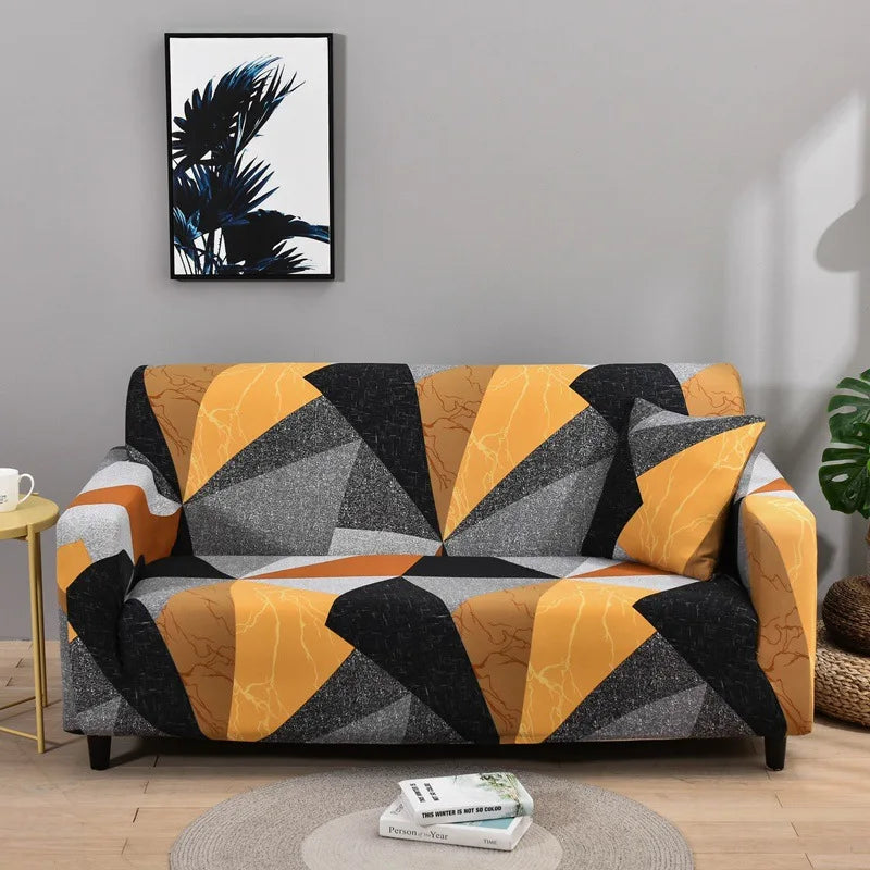 1pc Stylish Floral Printed Stretch Sofa Covers With Elastic Band Furniture Protector For Bedroom Office Living Room Home Decor